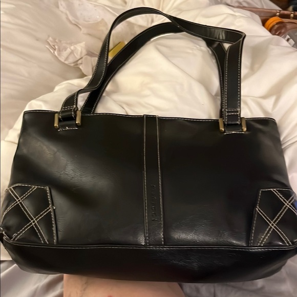 Minicci Black Faux Leather Shoulder Bag with Clean Lines - Picture 1 of 4